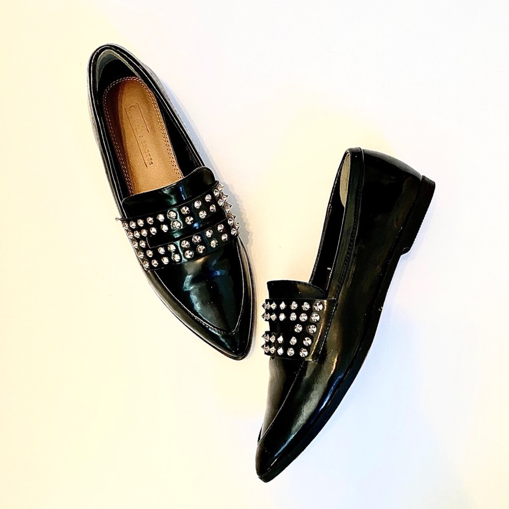ASOS Black Studded Pointed Toe Loafer Size 5